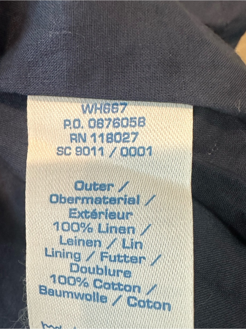 Boden Linen Blue A-Line Denim Dress with White Wave Dot Trim Cotton Lined US 6L - Picture 10 of 10